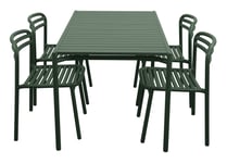 Cane-Line - Bliss Matgrupp - Bord 130x80 cm + 4 st Stolar Dark Green