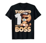 Turned 1 Year Like a Boss 1st Birthday Lion Boy Girl Kids T-Shirt