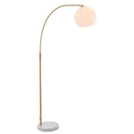 Floor Lamp Light Satin Brass & Opal Glass 40W E27 Complete Standing Lamp