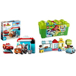 LEGO 10996 DUPLO, Disney and Pixar's Cars Lightning McQueen & Mater's Car Wash Fun Buildable Toy & 10913 DUPLO Classic Brick Box Building Set with Storage, Toy Car, Number Bricks and More
