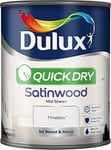 Dulux Quick Dry Satinwood Paint For Wood And Metal - Timeless 750Ml