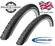 1 Pair Schwalbe CX Comp 700 x 30c Hybrid/Trekking Cycle Tyre & Schrader Tubes