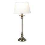 Ester Bordslampa Liten Antik/ Vit Oval Lampskärm 47cm