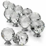 20 st Kristallglas Dörrknoppar Diamant Lådknoppar Skåp Drag Handtag -