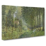 Rest Along The Stream By Alfred Sisley Classic Painting Canvas Wall Art Print Ready to Hang, Framed Picture for Living Room Bedroom Home Office Décor, 30x20 Inch (76x50 cm)