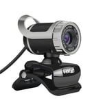 Webcam / kamera med USB kabel - 360 Grader roterbar inbyggt mikrofon Svart
