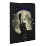 The Statue Of Liberty Vol.4 Paint Splash Modern Canvas Wall Art Print Ready to Hang, Framed Picture for Living Room Bedroom Home Office Décor, 24x16 Inch (60x40 cm)