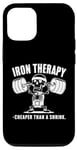 Coque pour iPhone 13 La thérapie par le fer, moins chère qu'un modèle de vêtement de sport rétractable et amusant