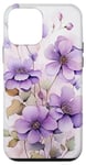 iPhone 12 mini Watercolor Purple Blossoms Floral with Purple flowers Case