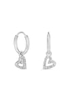 Sterling Silver 925 Mini Heart Hoop Earrings