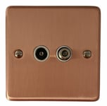 G&H CRG38W Standard Plate Rose Gold 1 Gang TV Coax & Satellite Socket Point