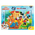 Lisciani - Disney Puzzle Mickey Mouse et ses Amis - Maxi Puzzle 108 Pièces - Double Face - Verso A Colorier - Jeu Educatif - A partir de 3 ans