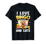 Cat Lover I Love Bingo And Cats Gambling Bingo Player Bingo T-Shirt