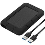 Sabrent USB 3.0 to SSD/ 2.5-Inch SATA External Shockproof Aluminum Hard Drive Enclosure [Support UASP SATA III] Black (EC-UK3B)