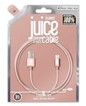 Juice Apple Lightning Cable 1m Braided Rose Gold,iPhone 14, Max, Pro, Plus, iPhone 13, Max, Pro and Mini, iPhone 12, Max, Pro and Mini, iphone 11, Pro, X, Xr, iPhone 8, 7, 6, SE, 5, iPad,