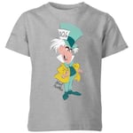 Disney Alice In Wonderland Mad Hatter Classic Kids' T-Shirt - Grey - 11-12 Years - Grey