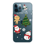 iPhone 14 Pro Fleksibel Plast Jul Deksel - Søte Julefigurer