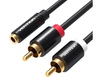 Audio Cable 3.5Mm Female To 2X Rca Male 1M Vention Vab-R01-B100 Black
