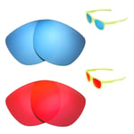 Walleva Fire Red + Ice Blue Polarized Replacement Lenses For Oakley Trillbe X