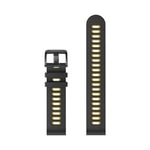 Silikonklokkerem for Garmin Forerunner 245 Huawei/Huami Svart+gul 20 mm