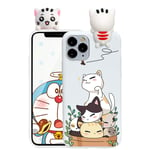 ZhuoFan Case for iPhone SE 3 5G 2022/7/8/SE 2 2020 4.7'' - Cute 3D Funny Cartoon Soft TPU Silicone for iPhone SE 3 5G 2022 Cover Phone Case for Girls, Shockproof Candy Colour White Cat Skin Shell