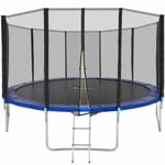 tectake Studsmatta, trampolin med skyddsnät, upp till 80 kg - 427 cm
