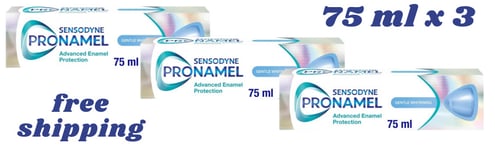 Sensodyne Pronamel Gentle Whitening Toothpaste, 3 x 75ml free shipping