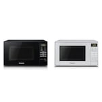 Panasonic NN-E28JBMBPQ Compact Solo Microwave Oven with Turntable, 800 W, 20 Litres, Black, One Size & NN-E28JMMBPQ Compact Solo Microwave Oven with Turntable, 800 W, 20 Litres, Silver