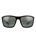 Maui Jim Square Mens Gloss Black Neutral Grey Polarized Sunglasses - One Size