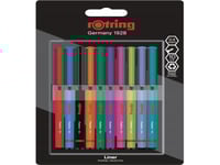 Herlitz Fineliner Fina Fiberpennor 0,4 Mm Roliga Färger Blisterförpackning Med 10 St (2166220)