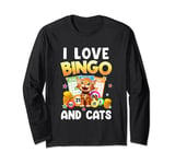 Cat Lover I Love Bingo And Cats Gambling Bingo Player Bingo Long Sleeve T-Shirt