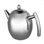 Tea Pots,Stainless Steel Teapot Coffee Pot Tea Press Large Teapot Container with Filter No Leakage Welded Tea Containing Kettle with Vapor Outlet Lid Mirror Gloss Tea Pot for Home Hotel(1L/1000ml)