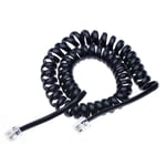 RJ10 Telephone Phone Cable Lead Curly Spring Coiled Spiral Handset Wire 5 Meter / 16.4 Feet Compatible with Landline/IP Phones BT, AT&T, Cisco, NEC, ROLM, ITT, TI (Black)