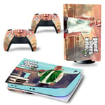 Kit De Autocollants Skin Decal Pour Console De Jeu Ps5 Full Body Gta5 Grand Theft Auto, Version Cd-Rom T1903