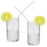 Creativ Miniatyr - Cocktail Glas med Sugrör 2 st