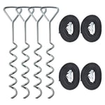 4 Pack Trampoline Stakes 16in Galvanized Spiral Trampoline Anchors Heavy Duty Trampoline Anchor kit Trampolines…