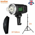 Godox AD600BM 600W HSS 1/8000s Flash Light+35*160cm Grid bowens softbox+2m stand