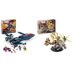 LEGO Marvel X-Men X-Jet Buildable Toy Plane for Kids, Boys & Girls, Airplane Model Building Kit & Marvel Spider-Man vs. Sandman: Final Battle, No Way Home Set, Super Hero Building Toy for Kids