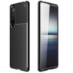 Xperia 1 III Stöttåligt Slimmat Skal FullCarbon V4 Svart