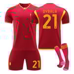 2023/24 AS Roma Home Kits Dybala # 21 fotbollströjor 26(140-150CM)