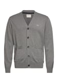 Classic Cotton V-Cardigan Tops Knitwear Cardigans Grey GANT