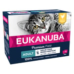 24 x 85 g Eukanuba viljaton kissanruoka: 20 + 4 kaupan päälle!  - Adult kana
