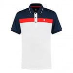 K-Swiss Men's Heritage Sport Polo Tennis, Blanc/Rouge/Blue Navy, XS