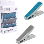 20Pcs Clothes Pegs Plastic Laundry Airer Clips Inner Outer  Ergonomic Grips