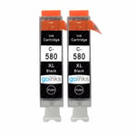 2 Black (PGI) Ink Cartridges C-580 for Canon PIXMA TR7550 TS6251 TS8152 TS8351