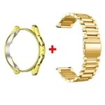 Band+ fodral för Samsung Galaxy Watch 6 5 4 44mm 40mm Classic 46mm 42mm Rostfritt stål Band Galaxy Watch 3 5 Pro 41 45mm Armband gold gold