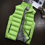 Wodechenshan Men'S Padded Gilet,Stand Collar Down Vest Couple Solid Color Light Green Thickening Slim Fit Vest,Men Winter Warm Sleeveless Jacket Large Size Waistcoat,M