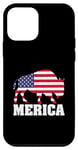 Coque pour iPhone 12 mini Drapeau américain du parc national des États-Unis Bison & Buffalo