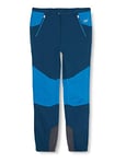 Regatta Pantalon Technique Junior Tech Mountain déperlant et Extensible Trousers Mixte Enfant, Darkest Spruce/Imperial Blue, FR : XL (Taille Fabricant : 9-10)