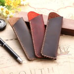 1pc Leather Handcrafted Fountain Pen Pencil Bag Holder Pens Stor Coffee
